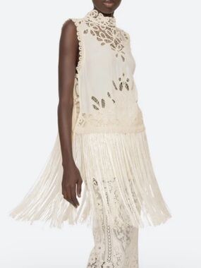 Sea ny ivory Adelina fringe top